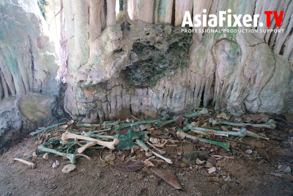 Asia Film Location Fixer, papua, tribes, cave, skeleton, bones, human, burial